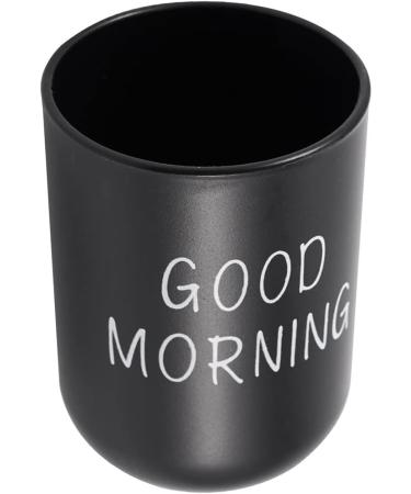 Vadillo 2X Home Bathroom Toothbrush & Toothpaste Holder - Round PP Drinking Glass & Tooth Mug for Travel & Camping - Black - Buy Online on GoSupps.com