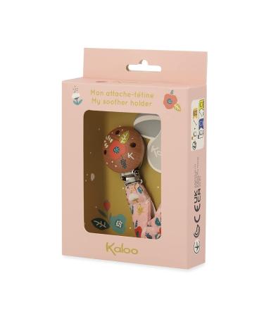 Kaloo KDoux Pacifier Chain - Fabric & FSC Wood Baby Holder - Soft Cotton & Mussel - 16.5cm Poppy Seed - From Birth - K216005 Salmon - Buy Online on GoSupps.com