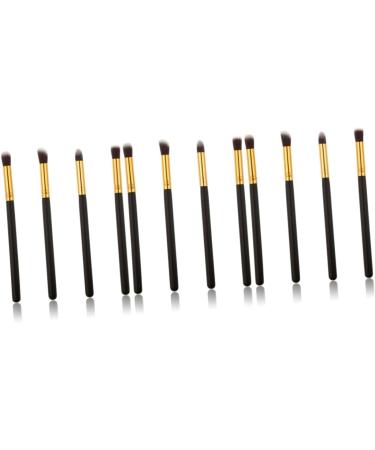 Hemoton 12 Pcs Eye Make-up Brush Kit Eyeshadow Professional Cream Eyeshadow Glitter Makeup Brushes Eyeliner mediumx3pcs Black+goldx3pcs - Buy Online on GoSupps.com