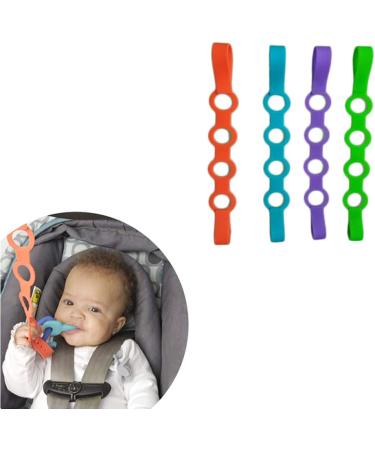 Buy Egujiwa 4-Piece Silicone Pacifier Clips & Toy Security Belts in Colorful Random Colors - Perfect for Strollers Shopping Carts Cars & Children's Beds | International Shipping Available - Buy Online on GoSupps.com