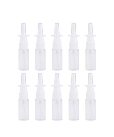 Supvox 10pcs nasal spray bottle 15ml transparent empty plastic bottles portable refillable 10 pieces