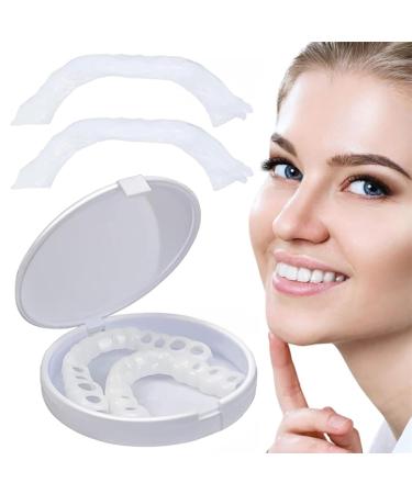 Dazzluxe 2 pair of instant veneers cosmetic veneers Temporary smile teeth veneers for upper and lower teeth.
