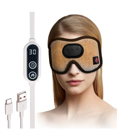 Heated Eye Mask with Bluetooth Headphones SYPVRY Wireless Sleep Eye Mask Headphones for Sleeping with Temperature & Timer Control Warm Eye Compress USB Heated Mask for Dry Eyes Style Grey