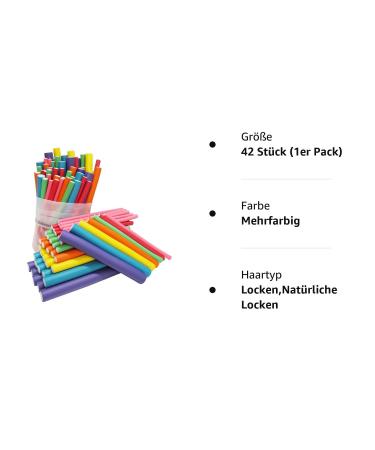 Premium Papilotten Lockenrifler - 42 Multi-Colored Flexi Rods for Gentle Natural Curls Overnight | Ideal for Large & Small Curls - Buy Online on GoSupps.com