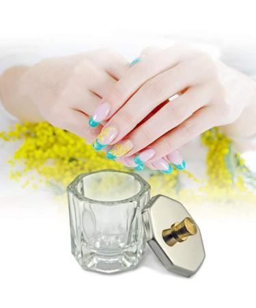 5 Pieces Nail Art Glass Crystal Cup Set with Lid - Ideal for Nail Studios Schools & Manicures | Nail Powder Shell & Dappen Dish - Buy Online on GoSupps.com