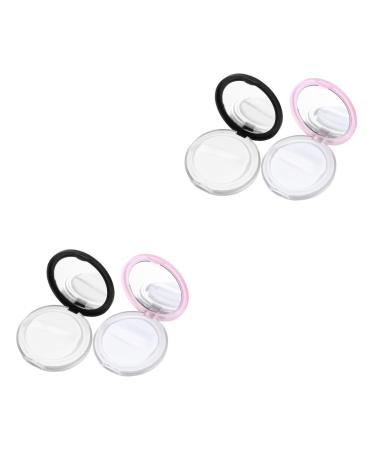 MAGICLULU 4 Sets Powder Puff Storage Box Loose Powder Compact Container Travel Lotion Container Portable Powder Container Accessories Rosy Lips Makeup Concealer Foundation Box Clamshell