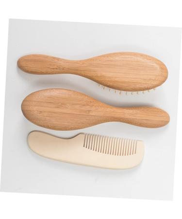 Healeved 3pcs Wooden Kids Hair Brush Set | Baby Bath Time & Shower Tool Kit - Buy Online on GoSupps.com