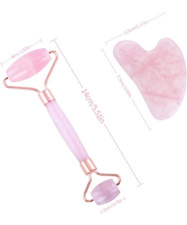 Jade Roller & Gua Sha Tool Set | Natural Rose Quartz Facial Massage for Skin Care - Enhance Face Eyes & Neck - Buy Online on GoSupps.com