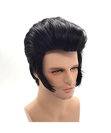 BGHJUE Mens Wig Male Hair Short Straight Black Synthetic Natural Wigs For Men Fashion For Daily Wear Black