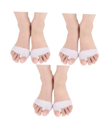 Healifty 3 Pairs Toe Separators Toe Spacer for Bunion Big Toe Protectors Women Silicone Toe Protectors Shoe Insoles Toe Spacers for Feet Women Damping White Forefoot Pad