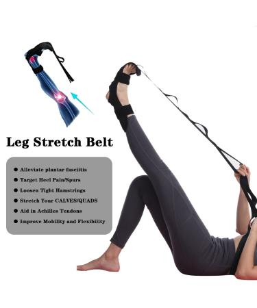 Lushnessu Multi-functional Foot Stretching Strap for Relieving Plantar Fasciitis Achilles Tendonitis and Leg Muscle Pain Suitable for Dancers Fitness and Yoga Enthusiasts Blue - Buy Online on GoSupps.com