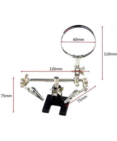 Magnifier Adjustable Magnifier Loupe Third Hand Magnifying Glass with Stand Hands Free with Auxiliary Clips and Soldering Iron Stand for Repairing/inspecting Micro Objects - Buy Online on GoSupps.com