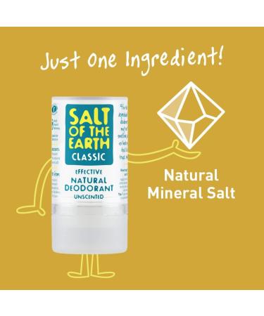 Salt of the Earth - Natural Deodorant Crystal Classic - Effective Crystal Deodorant Fragrance Free Vegan cruelty Free - Suitable for Women Men and Kids - 90g Crystal Classic 90 g (Pack of 1) - Buy Online on GoSupps.com