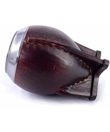 YVY Mat Calebasse mat Torpedo | Calebasse artisanale environ 200ml | Cerclage en acier inoxydable | Fabriqu e la main en Uruguay | Cuir lisse couleur ocre - Buy Online on GoSupps.com