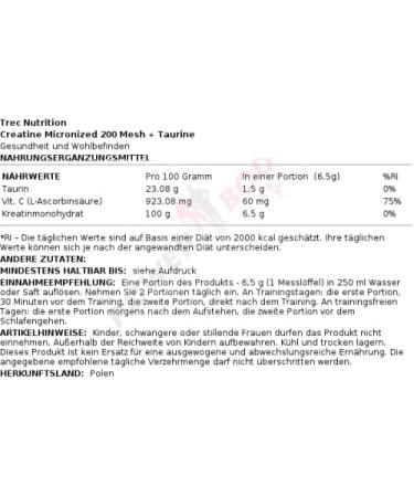 Trec Nutrition Creatine Micronized 200 MESH with Taurine - Boost Muscle Mass & Strength | 400g Can - International Shipping Available - Buy Online on GoSupps.com