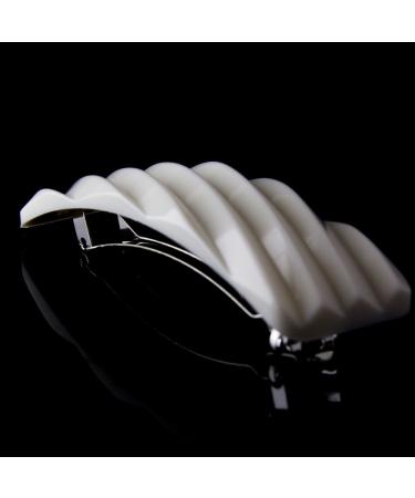 1pc hair clip serrated 8.8x3cm in white - Made in Germany - WeLoveBeads