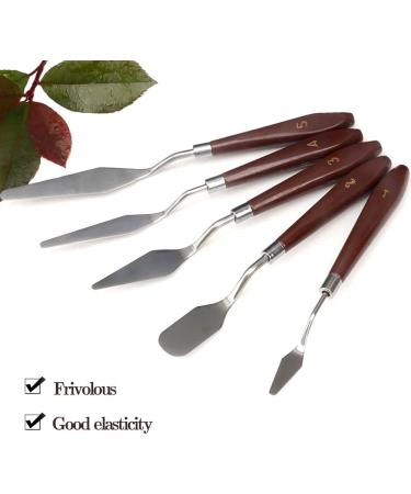 5pcs Thin & Flexible Stainless Steel Palette Knife Set for Oil Painting | Color Mixing Art Tools - Buy Online on GoSupps.com