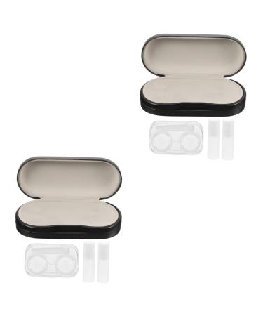 Healvian 2 sentences double-layer glasses case hard glasses case storage box for glasses glasses travel glasses organizer glasses storage double layer contact lens container combination