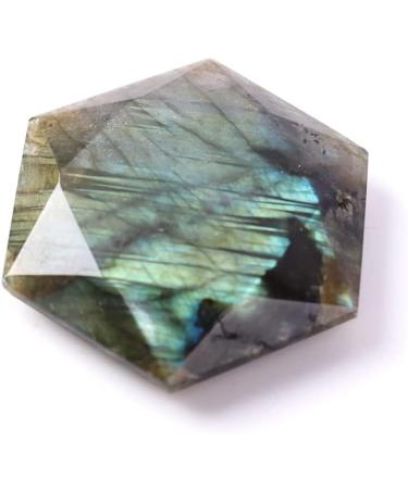 Natural Crystal Rough Natural Stone Flash Labradorite Flat Hexagon Pendant Crystal Glitter Moonstone Women Jewelry Making DIY Necklace - Buy Online on GoSupps.com