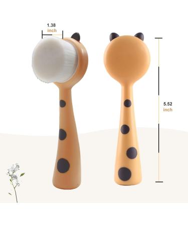 Facial Cleansing Brush with Soft Bristles - Yellow Face Scrubber for Exfoliating and Massaging Skin - Buy Online on GoSupps.com