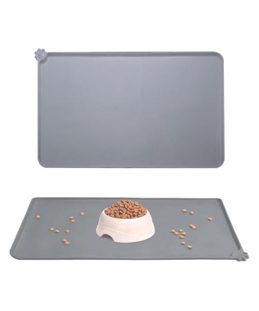 1pcs Gray Pet Feeding Mat (48cm*30cm) Silicone Cat and Dog Feeding Mat Pet Food Mat Pet Bowl Placement Tray Non-slip and Waterproof Suitable for Dogs and Cats - Buy Online on GoSupps.com