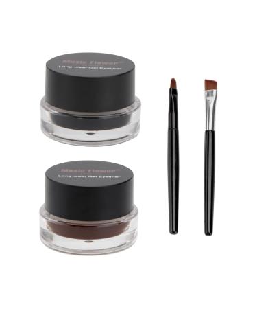BIUDECO 6 Pcs Eyeshadow Cream Black Eyeliner Pencils Dark Brown Eyeshadow Black Matte Eyeliner Eye Liner