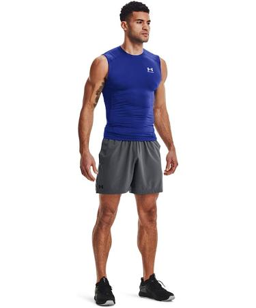 Under Armour Men's HeatGear Compression Sleeveless T-Shirt - Royal Blue/White, X-Large - Buy Online on GoSupps.com