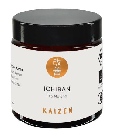 KAIZEN Ichiban Bio Matcha tea - Contest Ceremonial Grade - Fully shaded - direct import from the Prefecture Kagoshima/Japan - 30g can with UV & oxygen protection 30 g (1 Pack)