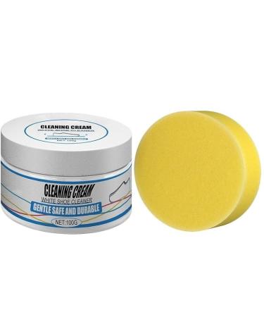 GHEART Shoes Multifunctional Cleaning Cream White Shoe Cleaning Cream with Sponge White Shoes Cleaning Cream All Purpose Cleaner Cream Multipurpose Cleaning Cream for Shoe Cleaning 100g