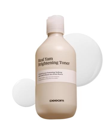 DEEOM Real Yam Brightening Toner Hydrating Milky Toner for Face with Rice Water Yam Extract & Niacinamide Korean Moisturizing Facial Toner Alcohol Free Glow Enhancing 300ml