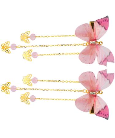 minkissy 5 Pairs Hanfu Butterfly Headdress Hairpin with Tassel Hair Barrettes Tassel Hair Clips Kids Hair Accessories Traditional Chinese Hairpin Alloy Chinese Style Decorate Child
