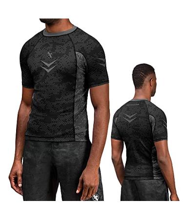 Hayabusa Ranked BJJ Rash Guards for Men Short Sleeve X-Small Black