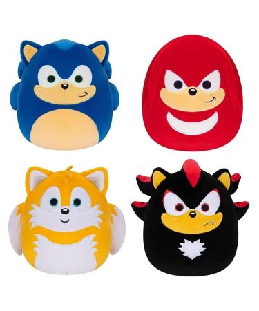 Squishmallows Kellytoy SEGA Sonic Knuckles Tails Shadow Plush Toy (8/'' Set of 4 Sonic) 8 inch (SQK2821) 8" Set of 4 Sonic