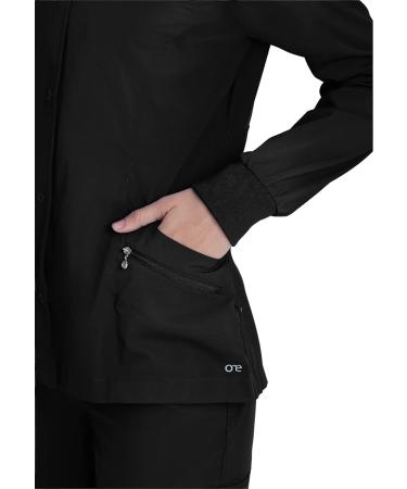 BARCO One Cadence Women's Front Closure Scrub Warm-Up Jacket - 4-Way Stretch, Black, Medium - Buy Online on GoSupps.com