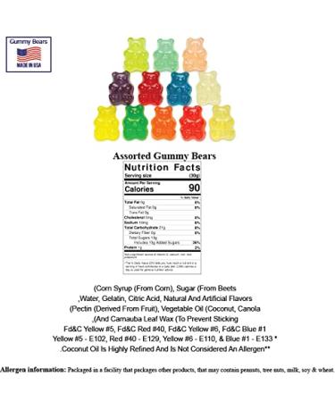 1 LB Luxury Gourmet Sweets Gummy Bears Jar - Assorted Gummy Candy Gift with Red Bow - Perfect for All Occasions - Buy Online on GoSupps.com