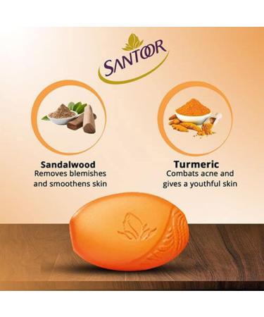 Santoor Sandal & Turmeric Soap - 3x150gm | Natural Skincare for Glowing Skin | International Shipping Available - Buy Online on GoSupps.com
