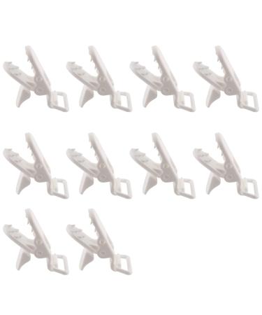 10Pcs Baby Kids T-Shape Pacifier Clips - Stylish White Soother Dummy Holders | International Shipping - Buy Online on GoSupps.com