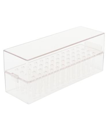 48 Holes Acrylic Nail Dill Bit Holder Organizer Drill Bits Stainless Steel Nail Art Tools Display Storage Box Transparent Nail Bit for Manicure Drill Bits