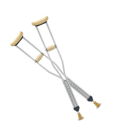 1 Pair Adult Folding Aluminum Underarm Crutches Adjustable Walking Crutches with Underarm Pads Perfect for Travel Or Work Independence