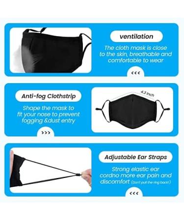 3-Ply Cloth Face Mask 6 Pack - Adjustable Ear Loops - Reusable & Washable - Breathable Covering for Men & Women (Black/Grey/Red/Green/Blue/Brown) - Buy Online on GoSupps.com