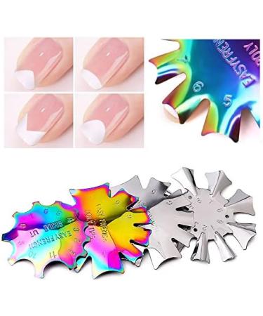 WPOND Nail Art Edge Trimmer Template | Stainless Steel Colorful French Style DIY Nail Tool for Manicure | Perfect for Crystal Nail Production - Buy Online on GoSupps.com