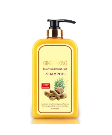 500ml Instant Ginger Hair Regrowth Shampoo Ginger Shampoo Ginger Shampoo for Hair Growth Ginger Shampoo Hair Thickening Shampoo Anti-Hair Loss (Shampoo) 0.50 Fl Oz (Pack of 2)