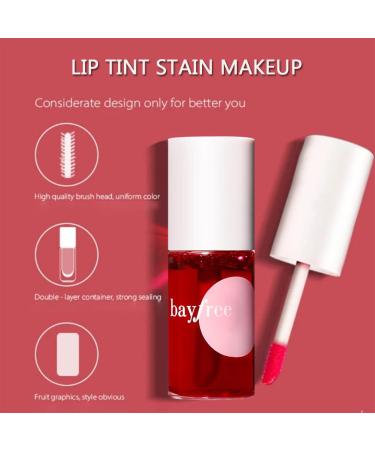 2 Colors Lip Tint Stain Set - Mini Liquid Lipstick Velvet Lip Tint Watery Lip Stain Plump Lip Gloss - Apple & Watermelon Shades - Natural Makeup for Cheek & Lip - Buy Online on GoSupps.com
