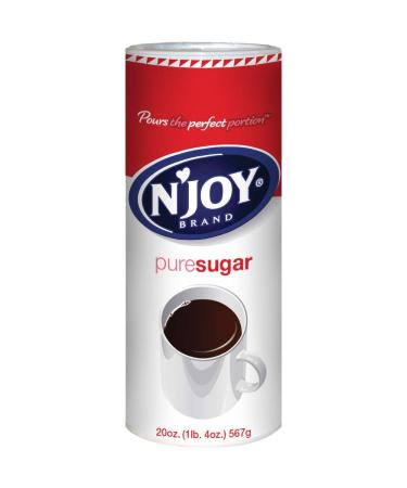 N'Joy Sugar Canister | 20 Ounce, Pack of 6 | 100% Pure Granulated Sugar| Easy Pour Lid, Bulk Size