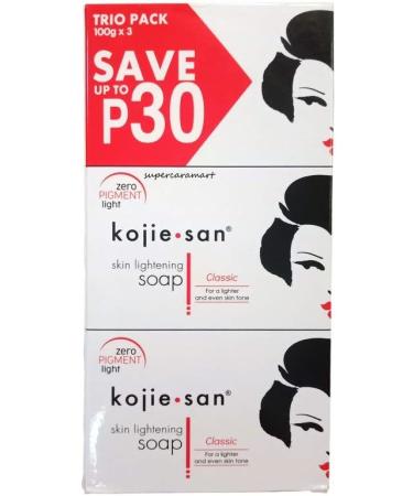  Kojie San 3 Kojie SAN Kojic Skin Lightening Soaps USA Seller 10.6oz (3.5oz/100g Each) by Kojie San - Buy Online on GoSupps.com