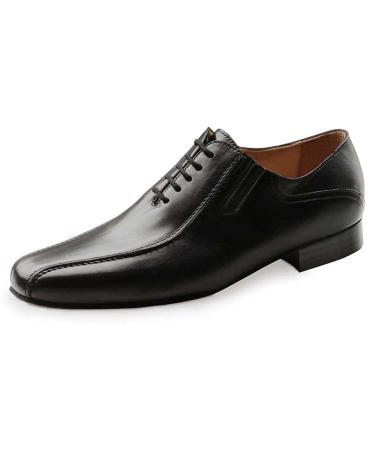 Werner Kern Men's Dance Shoes Pesaro 28017 - Leather Black - Regular Width - 2 cm Standard Heel - Made in Italy 44 2/3 EU Black