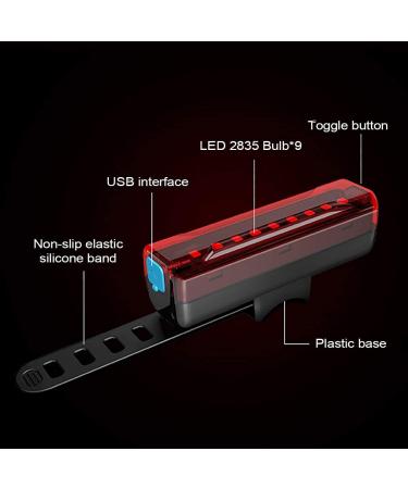 Ovetour USB Rechargeable Bike Tail Light 2 Pack - Ultra Bright LED Rear Light with 50 Hours Runtime | 5 Light Modes | IPX5 Waterproof | Includes 2 USB Cables - Buy Online on GoSupps.com