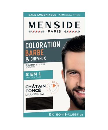 Menside DARK BROWN Beard and Moustache Coloring Kit 2 x 50 ml