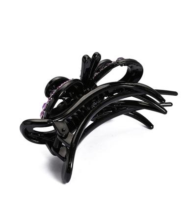 Yusier Butterfly Hair Clip Set 4 PCS Rhinestone Studded Flower Duckbill Ponytail Clips for Women - Buy Online on GoSupps.com