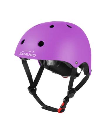 KAMUGO Kids Adjustable Helmet, Suitable for Toddler Kids Ages 2-14 Boys Girls, Multi-Sport Safety Cycling Skating Scooter Helmet Purple Small